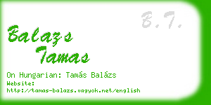 balazs tamas business card